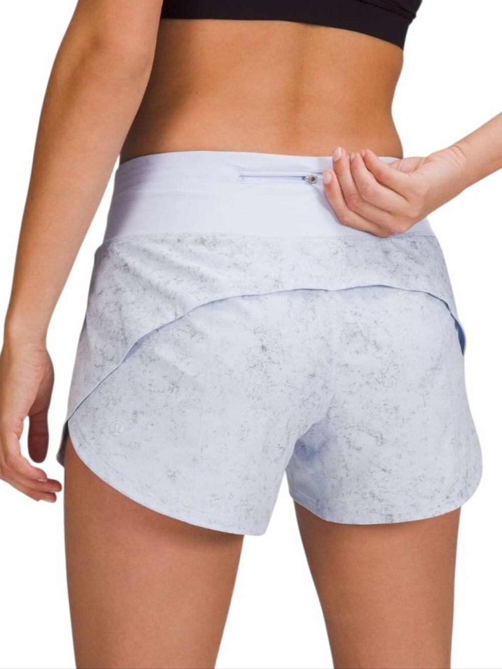 Lululemon Speed Up Mid-Rise Lined Short 4" - Gravel Dust Pastel Blue Multi